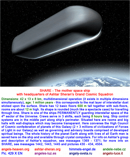 SHARE - The mother space ship with headquarters of Ashtar Sheran's Grand Cosmic Squadron